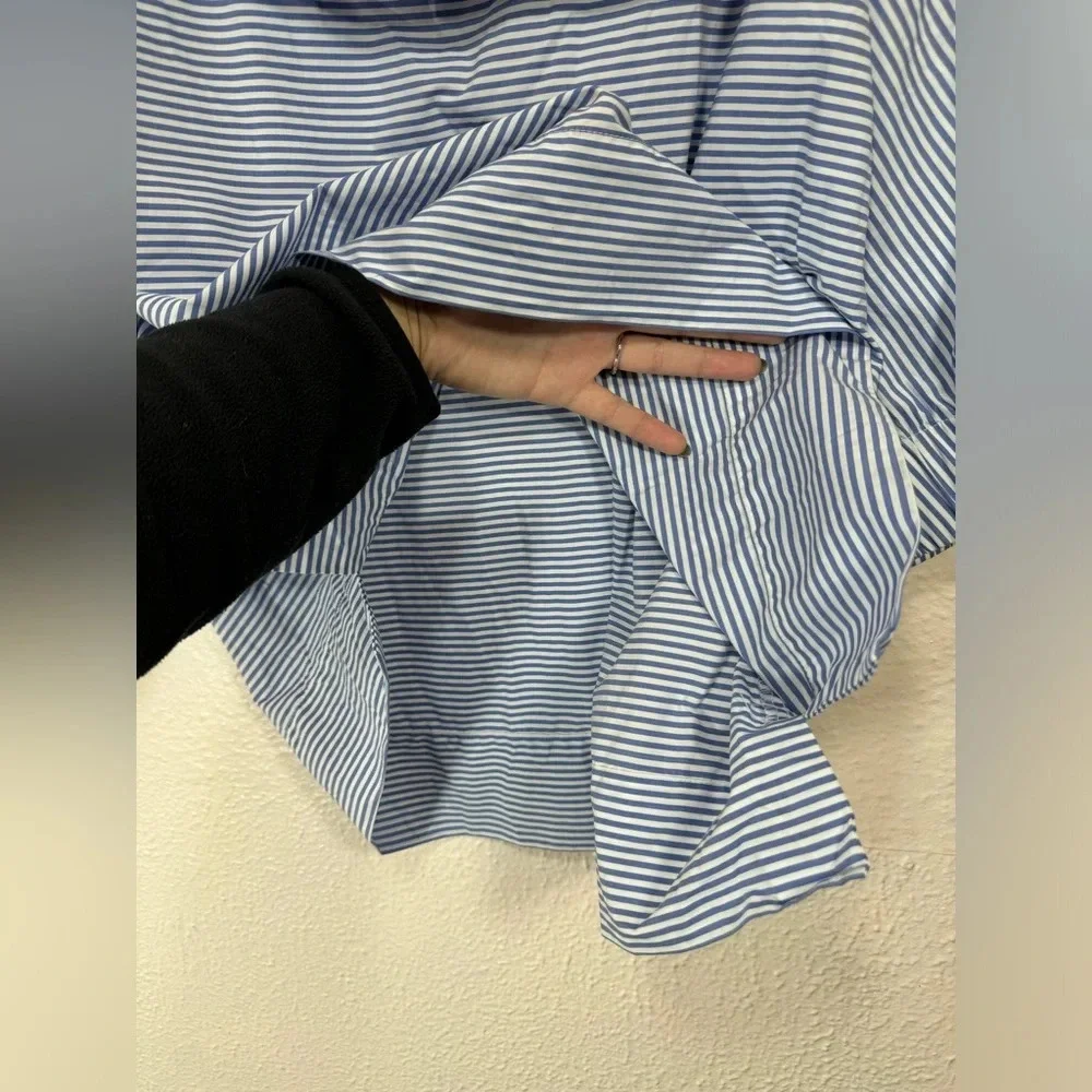 Finley Skipper Striped Nautical Poplin Top Women’s Medium - Picture 7 of 11